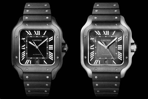 cartier santos all black|santos de cartier large model.